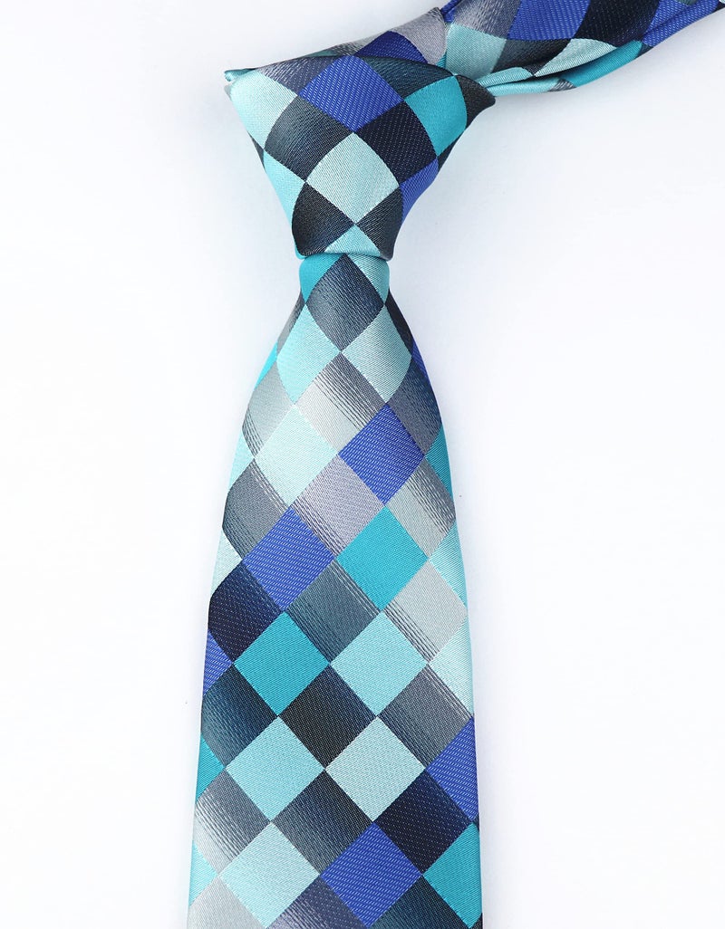 Ctskyte Indigo Teal Blue Grey Silk Ties Handsome Handmade Casual Necktie for Mens Youth - Image 4